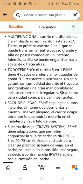 Conjunto Carrito de bebé 3 en 1