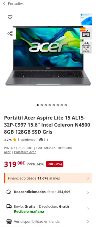 Portatile come nuovo Acer Aspire E15 E5-575-38WN