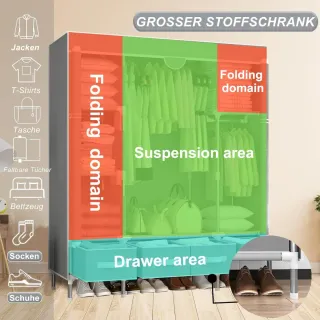 Armario de tela beige y amarillo