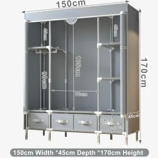 Armario de tela beige y amarillo