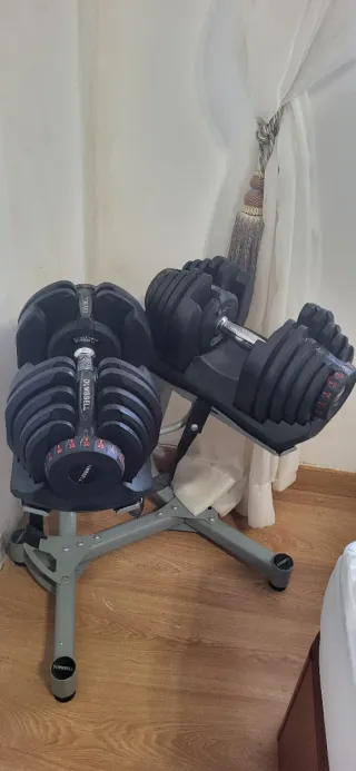 Mancuernas Ajustables con Soporte