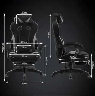Silla Gaming/Oficina Negra y Gris
