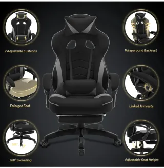 Silla Gaming/Oficina Negra y Gris