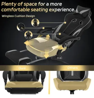 Silla Gaming/Oficina Negra y Gris