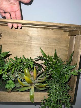 Marco de madera con plantas artificiales NUEVO