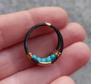 Anello Oro Giallo 750 con Turchesi