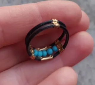 Anello Oro Giallo 750 con Turchesi