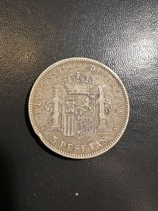 Moneda 5 Pesetas Plata Alfonso XIII 1898
