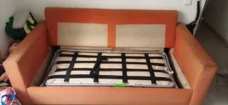 Sofá Cama Naranja Tela