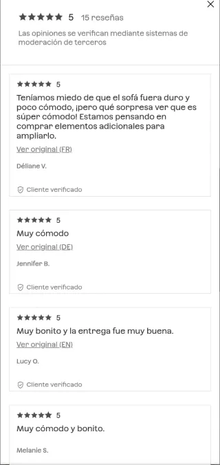 Sofá 3 plazas modular de diseño beige