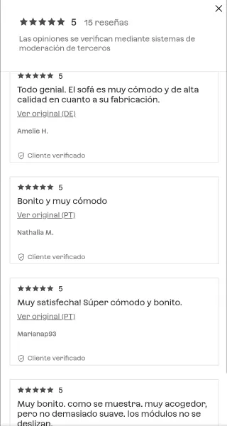 Sofá 3 plazas modular de diseño beige