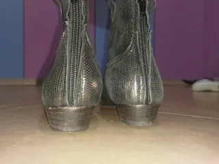 Stivaletti Stephen Good London Pelle Nera Argento