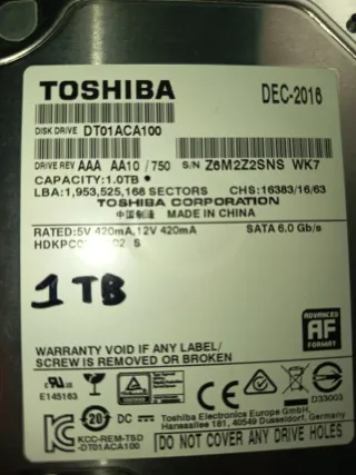 Disco duro 1TB 3.5" Toshiba