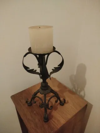 Dos Candelabro forja con vela