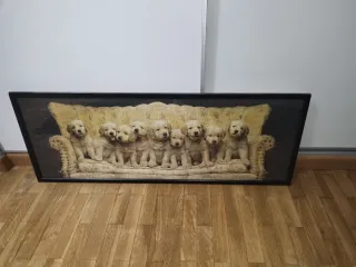 Cuadro Puzzle Cachorros Sofá