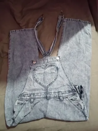 Macacão ganga coração 7-8 anos