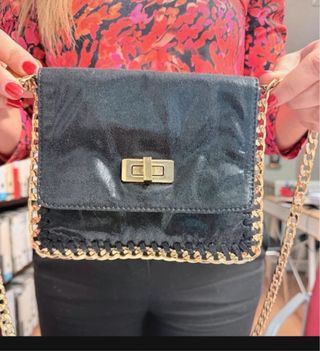 Bolso Pedro del Hierro Negro y Dorado