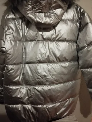 Chaqueta Sonneti plateada con capucha, con etiquet