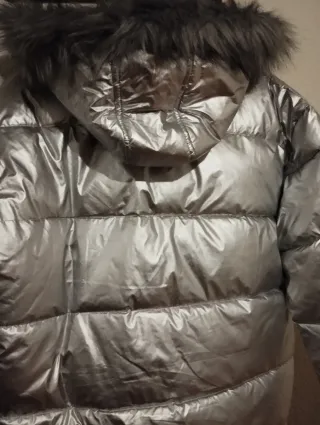 Chaqueta Sonneti plateada con capucha, con etiquet