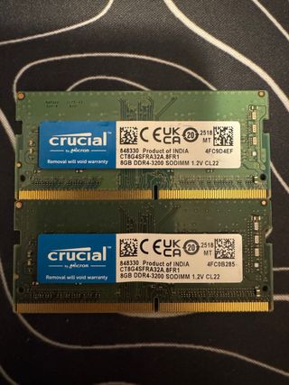 2x Crucial 8GB DDR4-3200 SODIMM RAM
