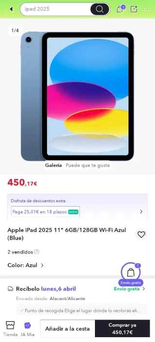 Apple Ipad 11 2025 128gb Precintada+Teclado+protec