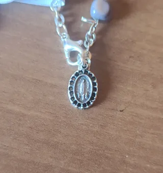 Pulsera Fátima cuentas grises nueva etiqueta
