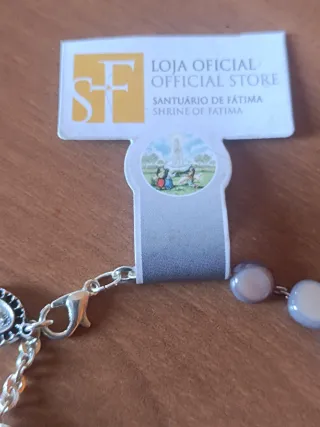 Pulsera Fátima cuentas grises nueva etiqueta
