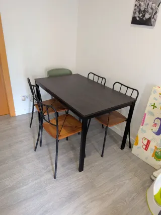 Mesa extensible comedor madera y metal