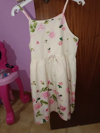 Vestido estampado floral rosa 7 anos
