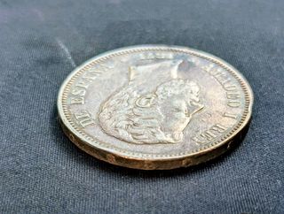 Moneda 5 Pesetas Amadeo I 1871 Plata