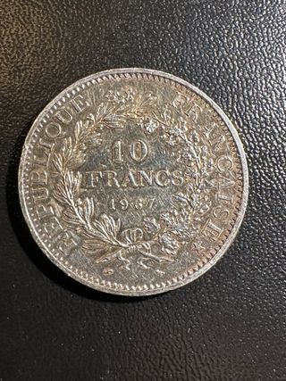 Moneda 10 Francos Franceses Plata