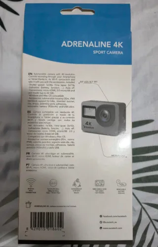 Cámara Deportiv Sunstech Adrenaline 4K, precintada