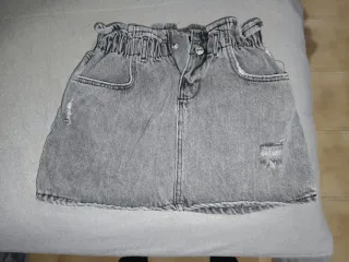 Saia de ganga com cintura subida e rasgada 4-5 ano