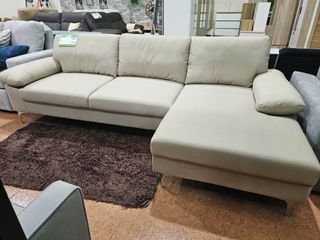 Nuevo sofa chaise longue familiar- tela beige