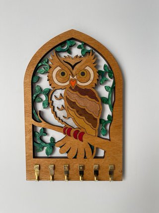 Llavero Decorativo Multicapa de Madera