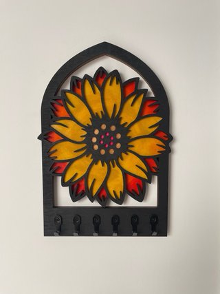 Llavero Decorativo Multicapa de Madera