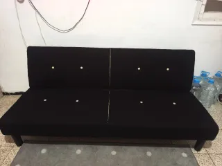 Sofá cama negro tela