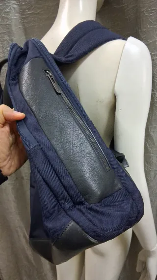 Zaino Piquadro tessuto e pelle blu nero
