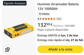 Arrancador Hummer HX Pro 12V/2000A Power Bank