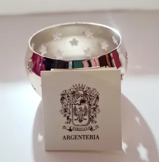 Portacandele in metallo argentato