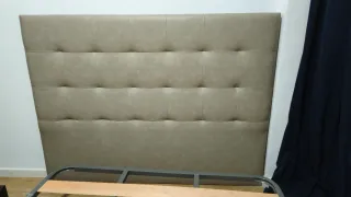 Cabecero cama doble beige gris