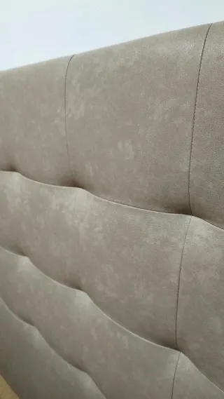 Cabecero cama doble beige gris