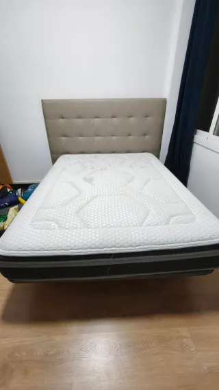 Cabecero cama doble beige gris