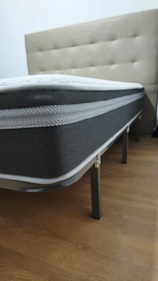 Cabecero cama doble beige gris