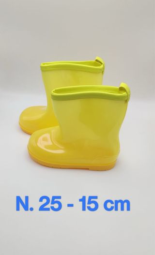 Stivali gomma da pioggia bambini gialli tg. 25
