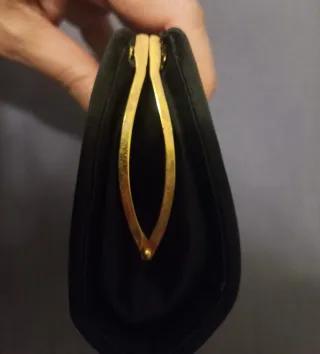 Bolso vintage clutch de raso negro