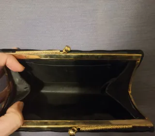 Bolso vintage clutch de raso negro