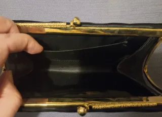 Bolso vintage clutch de raso negro