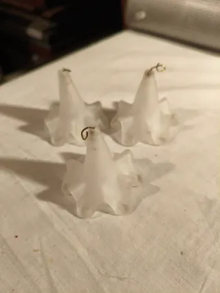 3 Campanillas de lámpara de cristal antiguas