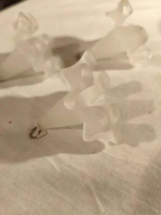 3 Campanillas de lámpara de cristal antiguas